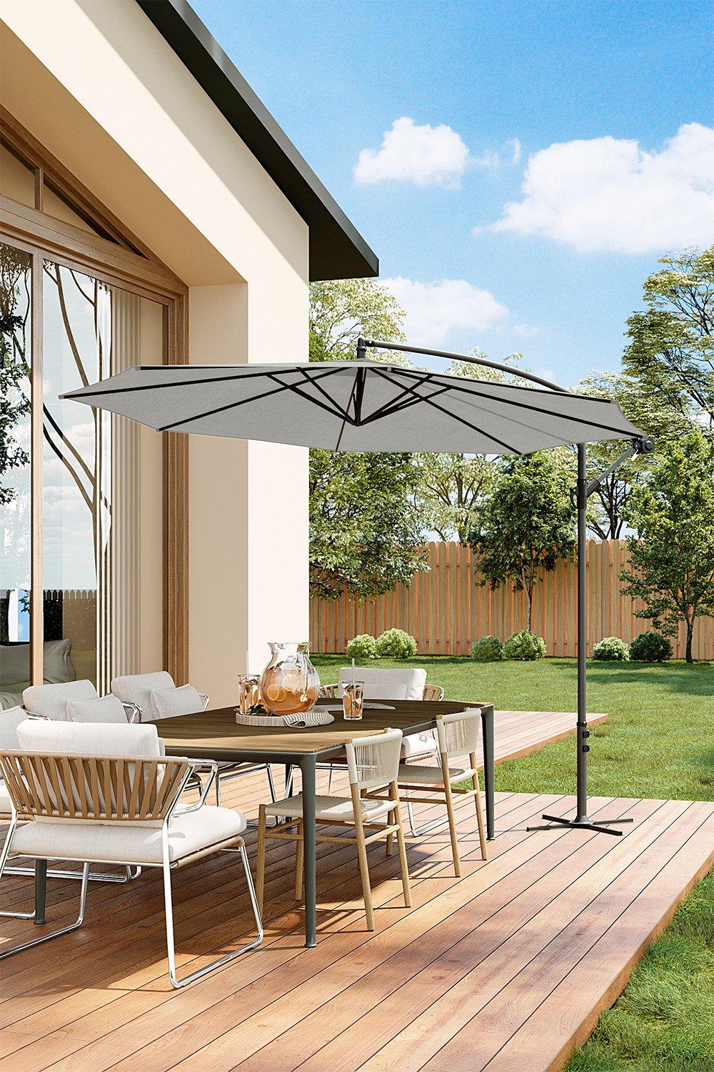 3M Outdoor Cantilever Patio Parasol for  with Cross Base